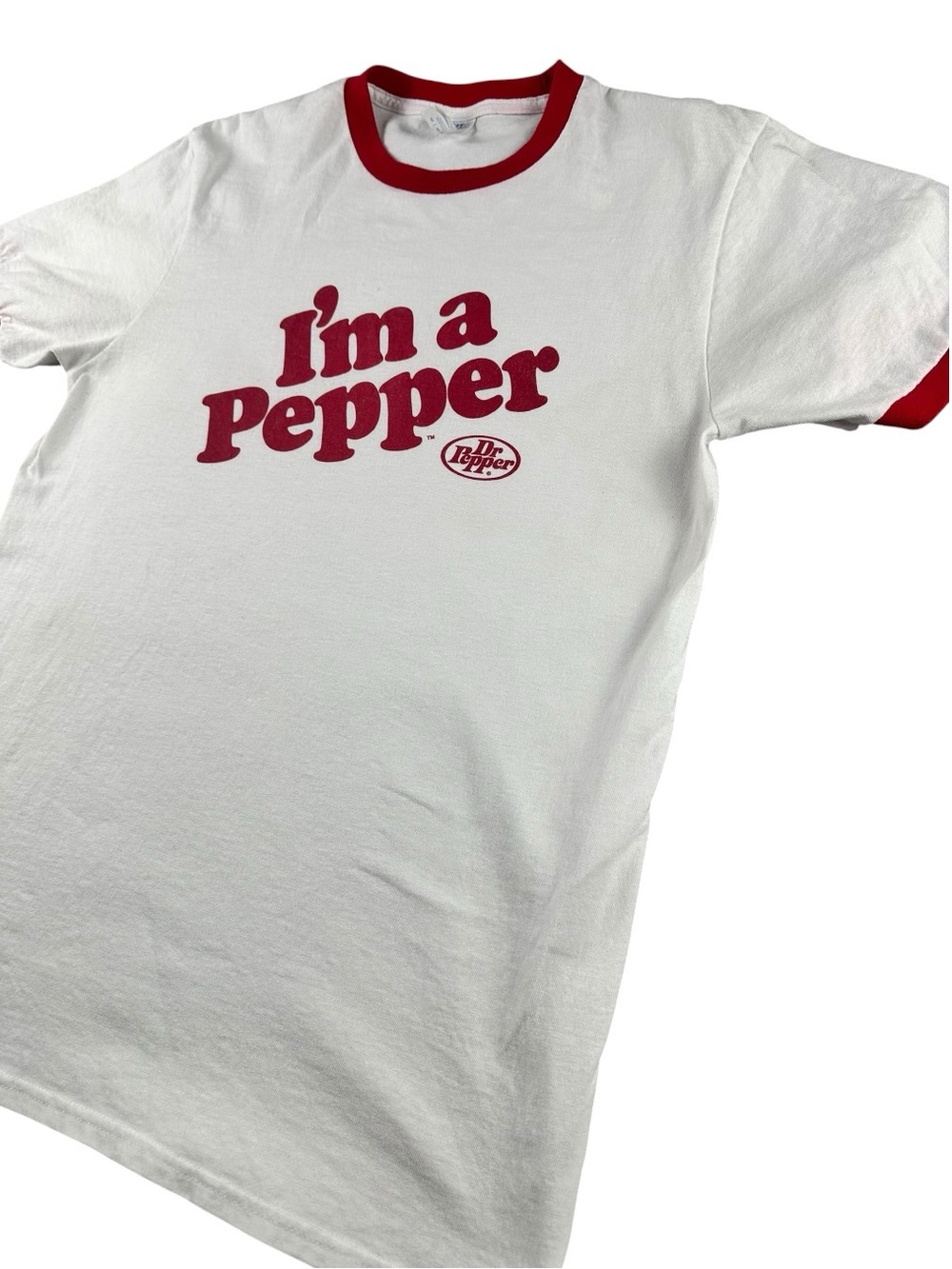 Dr Pepper I’m a Pepper Ringer T Shirt Retro Soda Graphic Tee Red White M - Picture 4 of 12